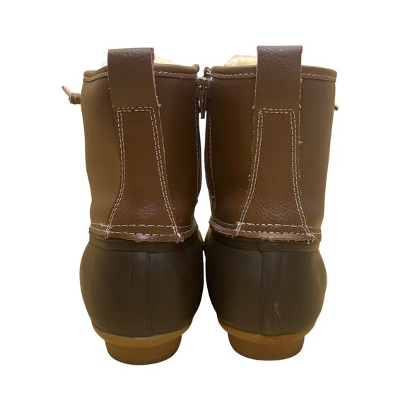 Serra Women’s Brown Leather Faux Fur-Lined Insulated Waterproof Duck Boots Sz 9 - Picture 8 of 11